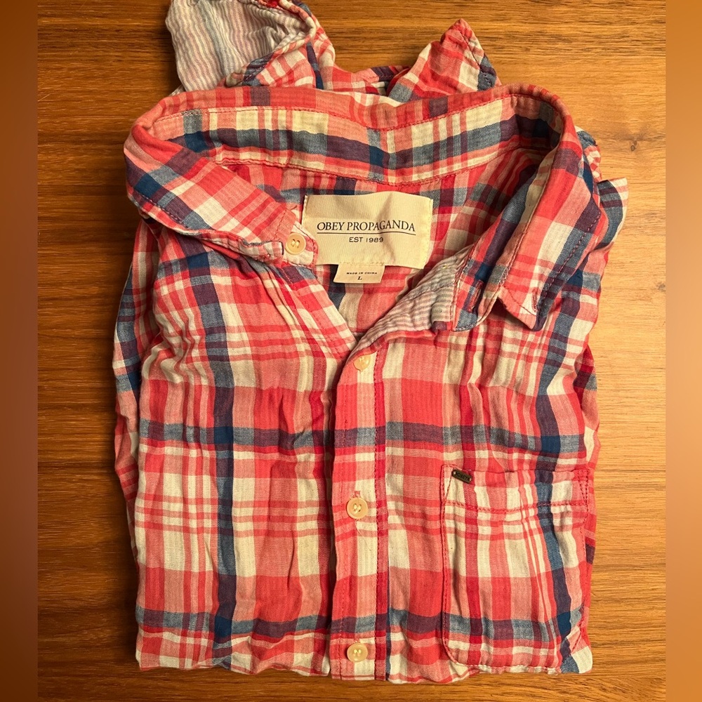 Obey Red Plaid Shirt